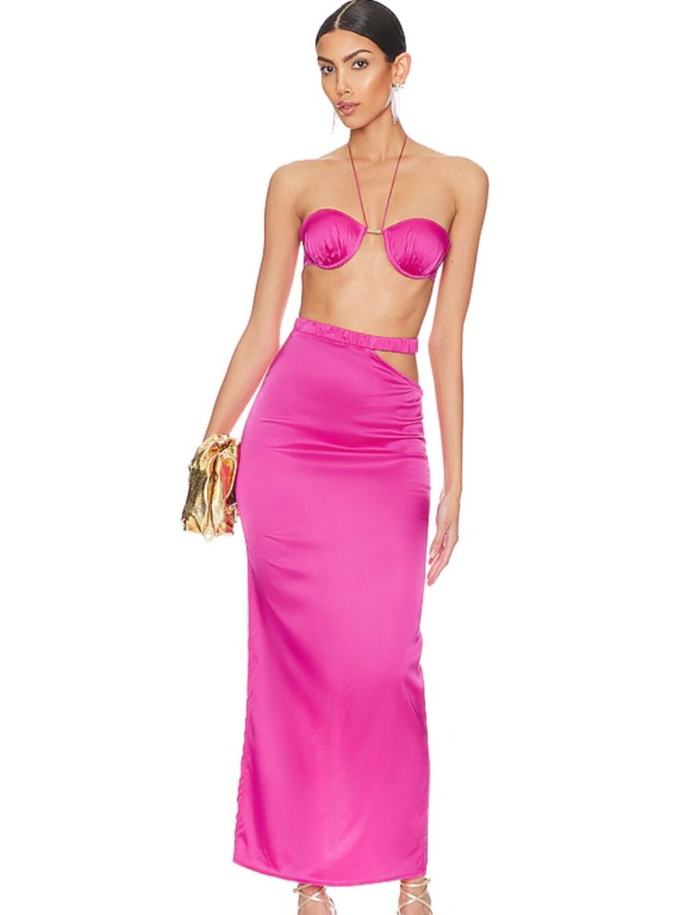 Camila Coelho Vicky Bralette & Lilly Maxi Skirt Matching Set in Hot Pink 💕